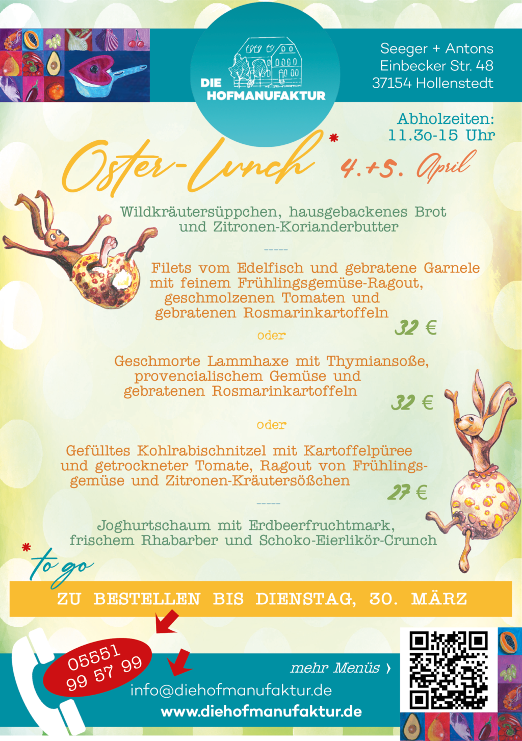 2021 osterlunch menü to go die hofmanufaktur northeim einbeck